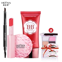 Han Fina Daily Makeup Set Son môi Lông mày Bút chì BB Cream Honey Matte Moisturising Moisturising Dễ dàng tẩy trang Kem che khuyết điểm - Bộ trang điểm kem nền kill cover