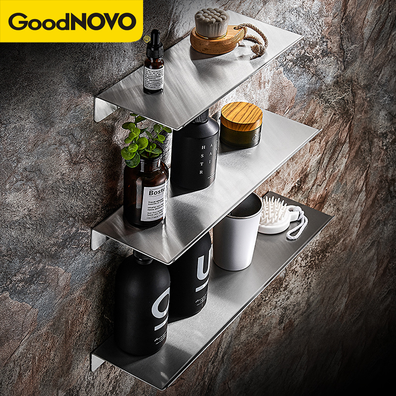 不锈钢浴室置物架一字隔板淋浴房