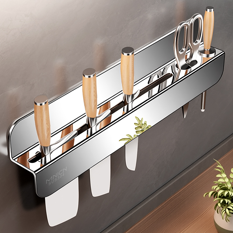 高端厨房304不锈钢刀架壁挂式