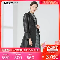 NEXY.CO / Naiqi da cừu da mùa thu đông mới dài phù hợp với áo khoác cổ áo thời trang nữ Slim đã mỏng - Quần áo da áo da nữ