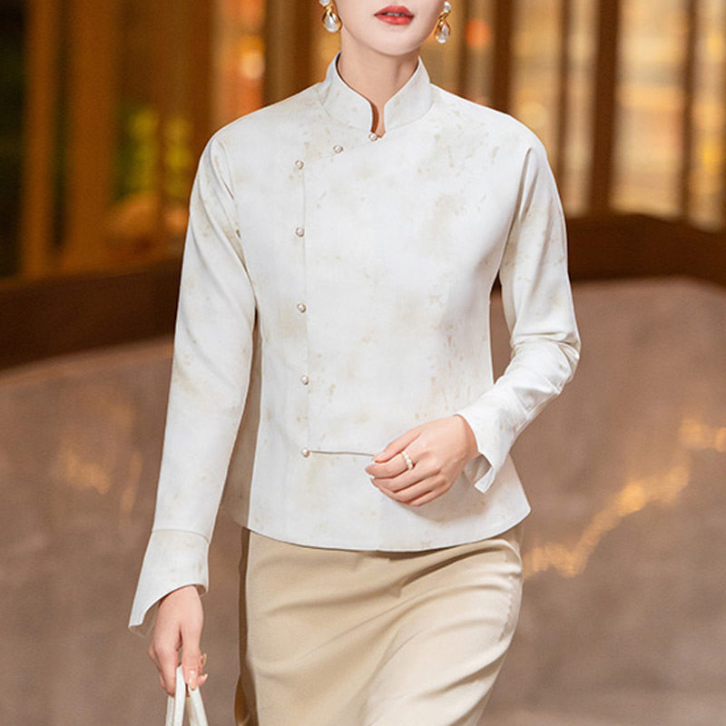 新中式外套2026春秋新款女装气质端庄时尚别致印花立领长袖短上衣,女装/女士精品,短外套,淘宝优惠券,粉丝福利购,淘宝优惠卷