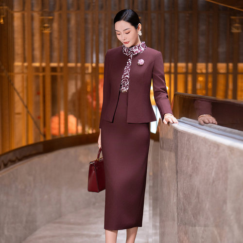 衬衫领羊毛轻奢高贵气质套装