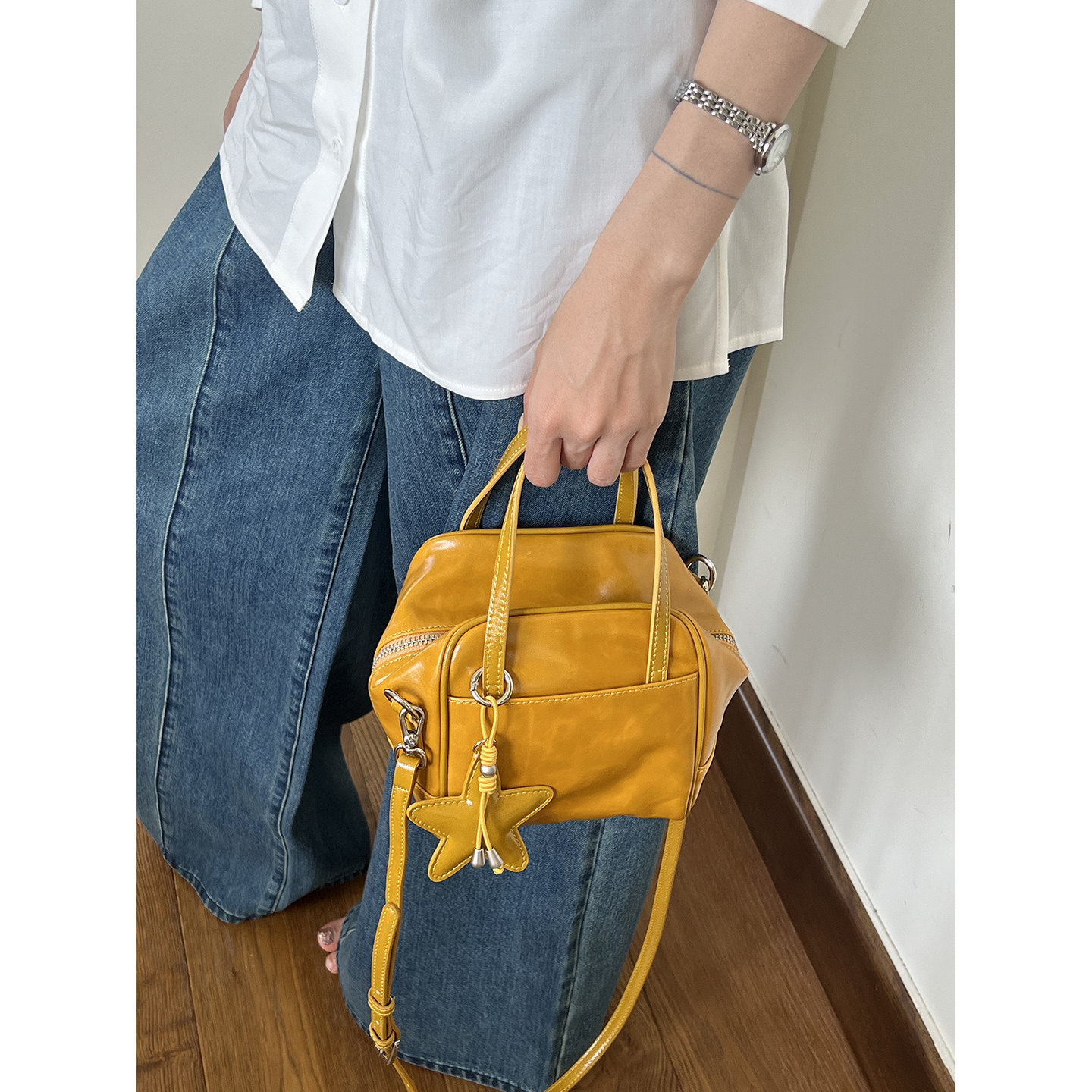 复古油蜡皮吐司包2026新款真皮手提包百搭头层牛皮单肩斜挎小包女