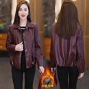 洋气显瘦保暖PU皮夹克上衣潮 新款 加绒加厚短款 皮衣外套女2025冬季