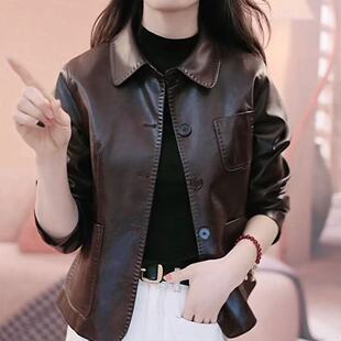 柔软细腻女士短款 新款 PU皮衣显瘦百搭气质减龄小外套 时尚 2026秋季