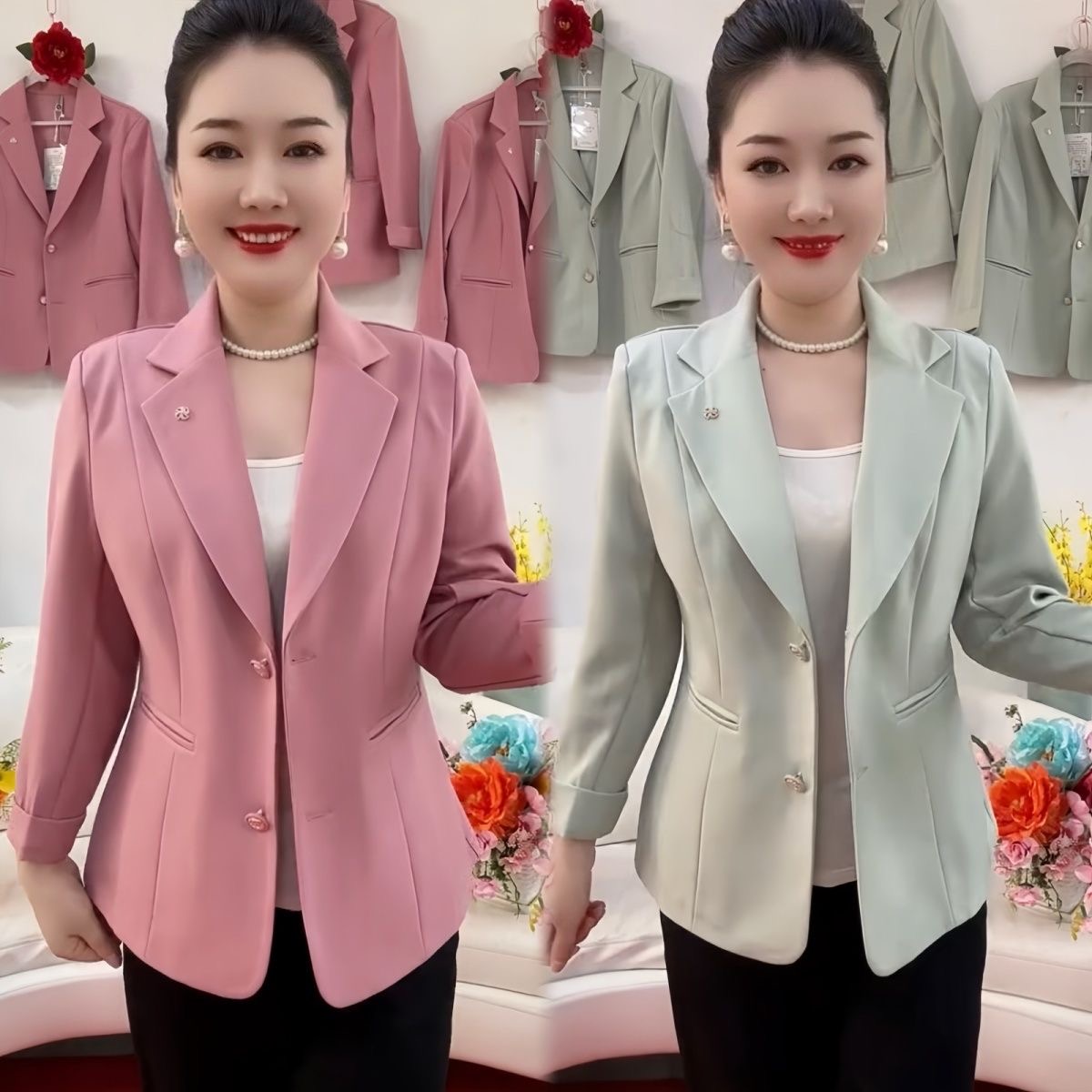 时尚女士气质小西装外套2025新款春秋装薄款西服修身职业短款上衣