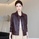 宽松休闲百搭夹克上衣外套女 复古翻领显瘦皮衣短款 2025春秋季 新款