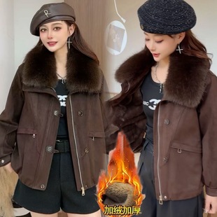 加绒派克棉服女毛领可拆卸2025新款 保暖加厚外套 小个子巨好看冬装