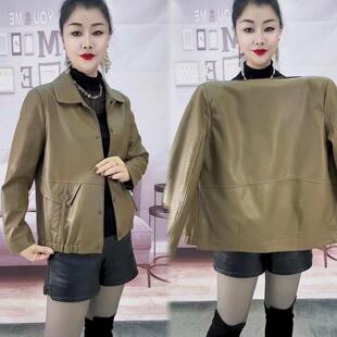 潮 皮夹克高档遮肉百搭高级女士皮衣春秋款 2025爆款 皮衣女外套短款