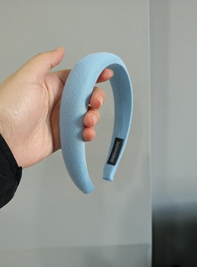 是Alice。浅蓝色海绵包布发箍handmade发饰#136