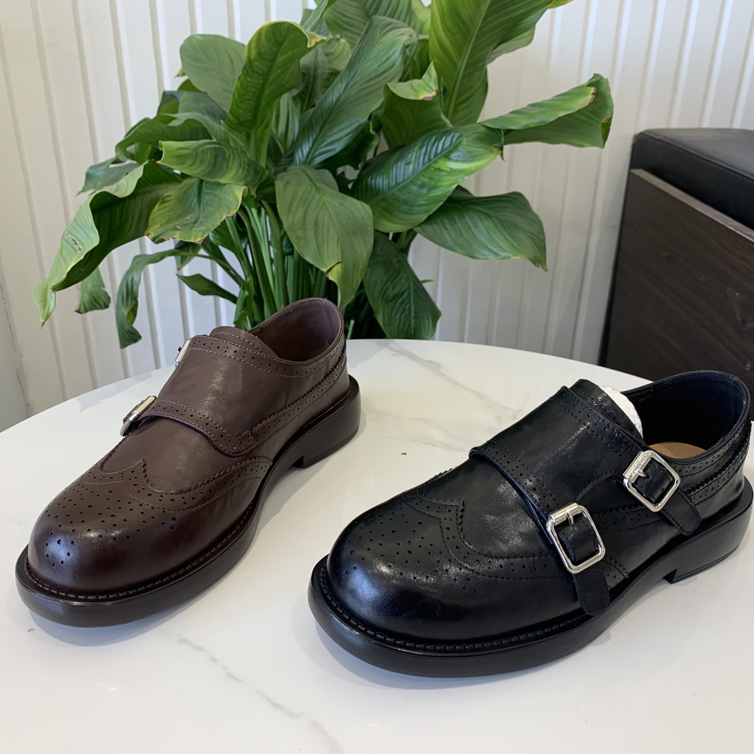 真皮复古乐福鞋女2026春季新款圆头低跟布洛克雕花学院风小皮鞋,女鞋,牛津鞋/布洛克鞋/德比鞋,淘宝优惠券,粉丝福利购,淘宝优惠卷