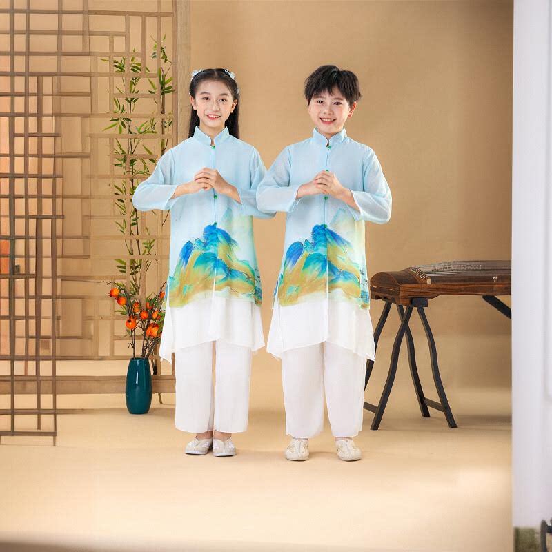 特价清仓国学服古风书童古装唐装诗朗诵演出服弟子规三字经表演服