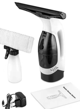 白色无绳可充电自动便携式玻璃清洁器擦窗器2200mA