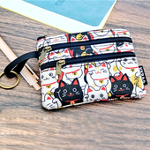 可爱帆布零钱包迷你小包薄款 小钱包女手拿拉链卡包零钱收纳包银包