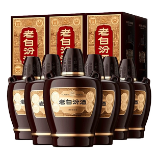 6盒整箱 53度老白汾10汾酒475ml 清香型白酒纯粮酿造送礼 新款