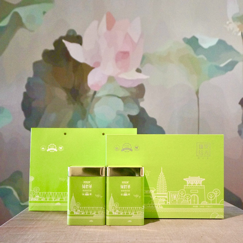 採荷世家雄安新区白洋淀特产荷叶茶雄安拾光主题包装 70克/罐*2