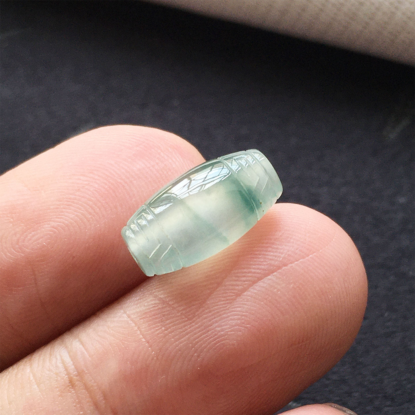 冰透水润玉挂件配珠桶珠