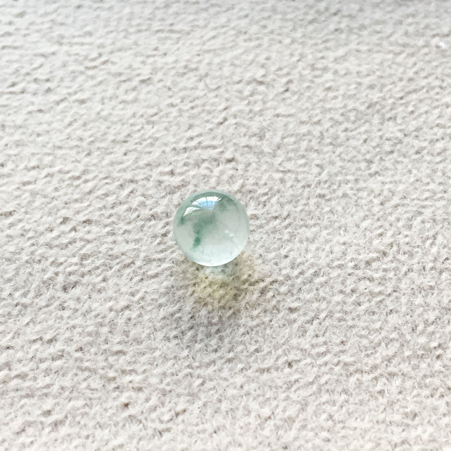A货缅甸翡翠老坑冰飘绿花6mm圆珠