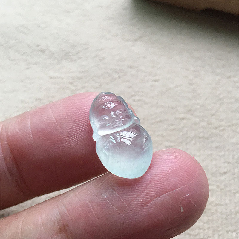 玻璃种纯净起光玉佛吊坠裸石