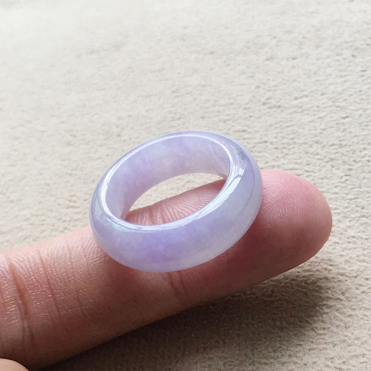 缅甸翡翠冰种紫罗兰玉指环戒圈