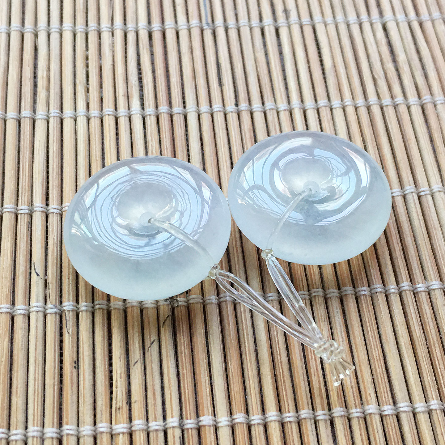 翡翠高冰种纯净玉平安扣耳坠
