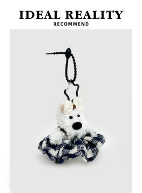 IDEAL REALTY原创格子裙西高地小狗毛绒公仔包挂件女生闺蜜钥匙扣