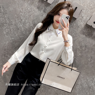今年流行漂亮上衣女气质简洁通勤OL风衬衫套装裤春秋新款职业女装