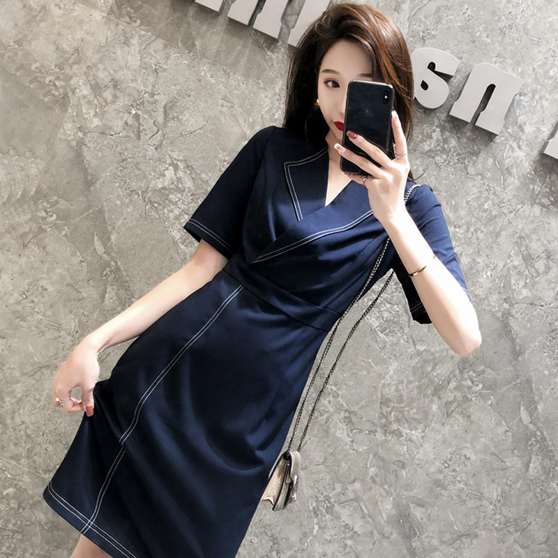 小香风空姐职业装气质女神范套装ol制服工作服套裙正装连衣裙夏