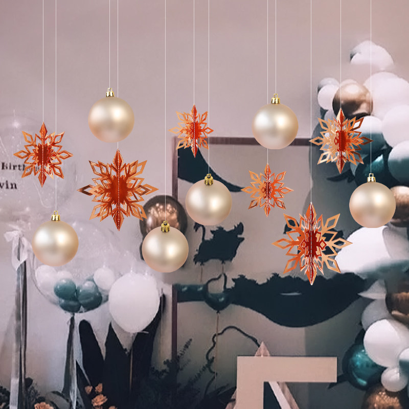 圣诞节装饰活动场景氛围布置圆球吊球挂饰天花板挂件橱窗挂饰