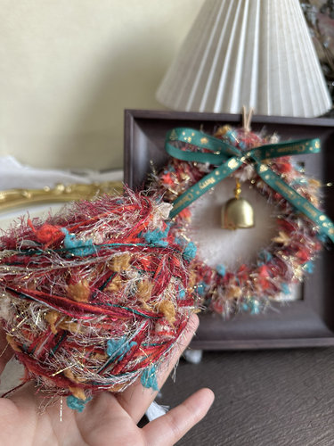 圣诞【小铃铛】手混线毛线团包包特色线编织围巾帽子diy柔软100g