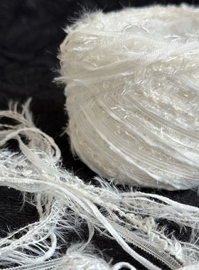 手混线毛线特色线糖糖兔编织白黑绿色包包围巾帽子diy发夹柔手工