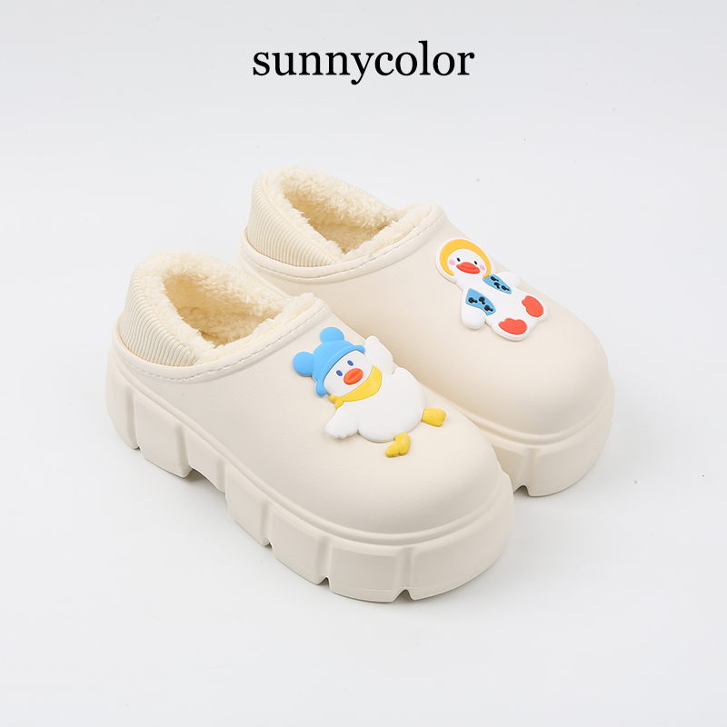 sunnycolor可爱卡通厚底防水棉鞋