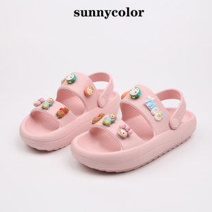SUNNY COLOR可爱ins少女风凉鞋女夏外穿松糕底防滑时尚卡通沙滩鞋