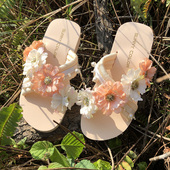 SUNNY COLOR沙滩拖鞋 女夏外穿海边百搭花朵波西米亚凉拖ins仙女风