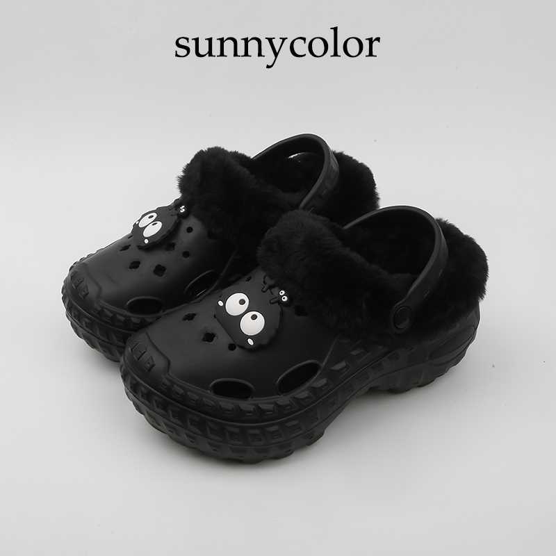 SUNNYCOLOR加绒洞洞鞋可拆卸