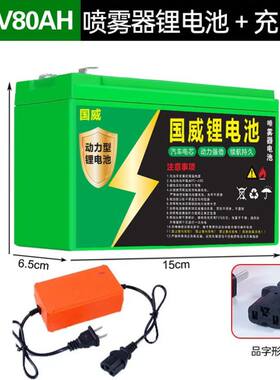 德国进口德国进口电动喷雾器锂电池12v80ah农用大容量蓄电池通用