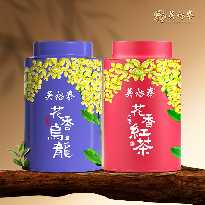 吴裕泰桂花乌龙茶60g桂花红茶50g组合装茶叶桂花新组合110g