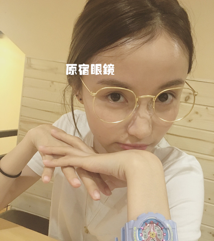 网红复古文艺金属眼镜框近视男女款超轻圆形细框眼镜架韩国平光
