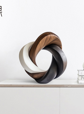 酒店样板间玄关艺术实木雕塑摆件