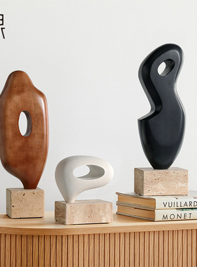 样板房玄关抽象艺术木雕装饰摆件