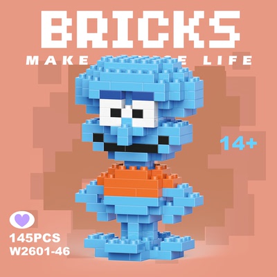 章鱼哥卡通公仔积木摆件微小颗粒益智拼装解压成人儿童玩具女孩子