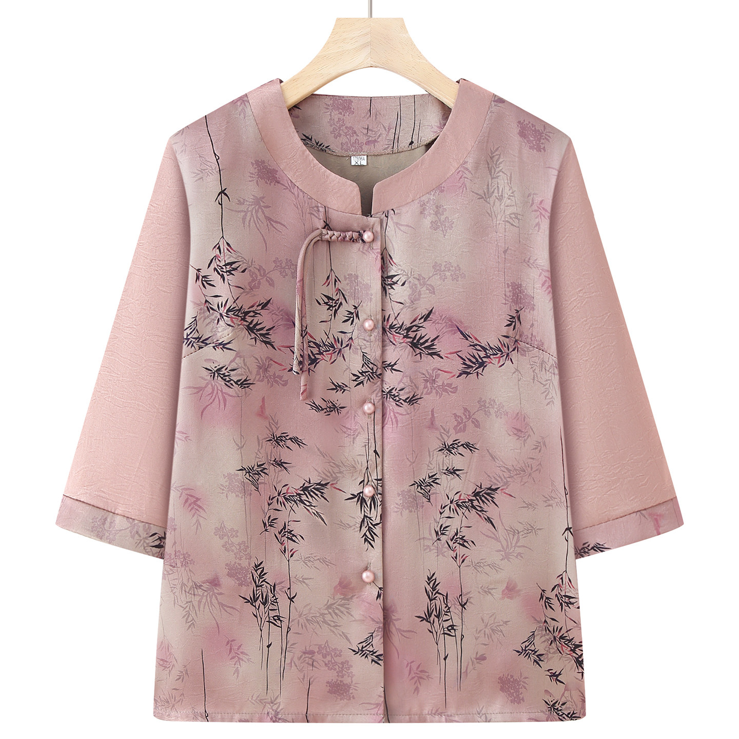 【特价】中老年人奶奶装夏季七分袖衬衫老太太薄款衬衣圆领妈妈装