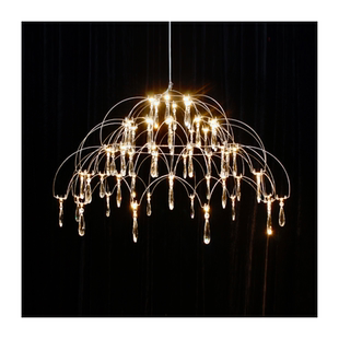 天穹之伞水晶吊灯萤火虫火花球餐厅灯创意艺术设计感圆桌灯后现代