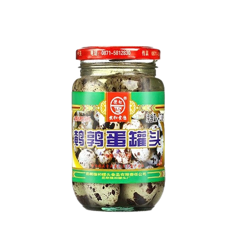 德和鹌鹑蛋罐头400g*4瓶玻璃瓶装云南老式五香卤味鹌鹑蛋卤蛋零食