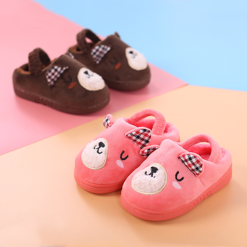 Pantoufles enfants en suède pour hiver - semelle caoutchouc - Ref 1024419 Image 1