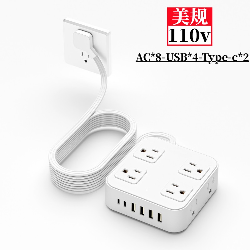 110v插座面板独立开关usb延长线智能家用多功能大功率排插拓展器图片