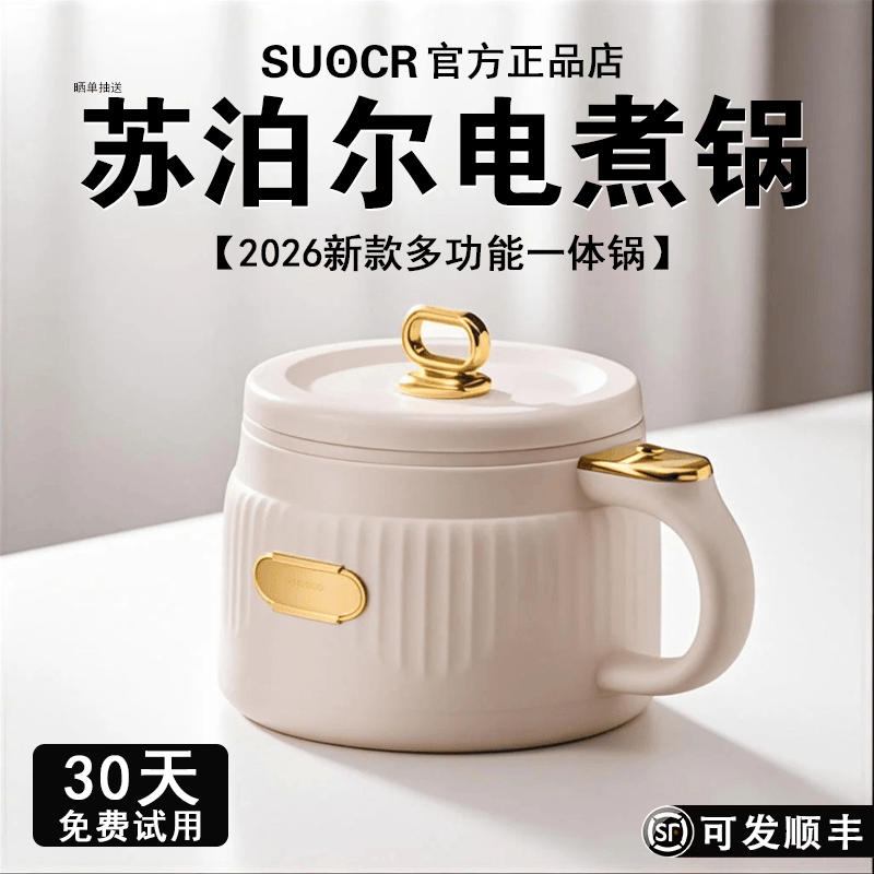 德国2025新款电煮锅一体锅多功能2到3人小型一人食陶瓷蒸煮煎炒