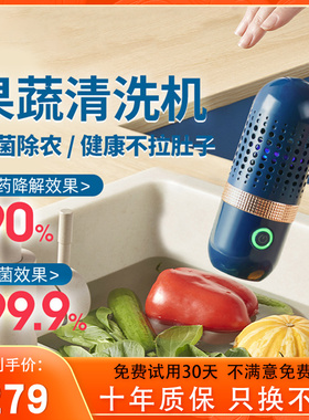 超声波果蔬清洗机家用水果蔬菜净化器食材杀菌机去农残洗菜