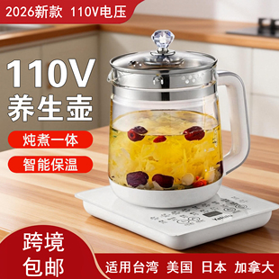 出口110V伏养生壶多功能恒温煮茶器出国美国加拿大用烧水壶小家电