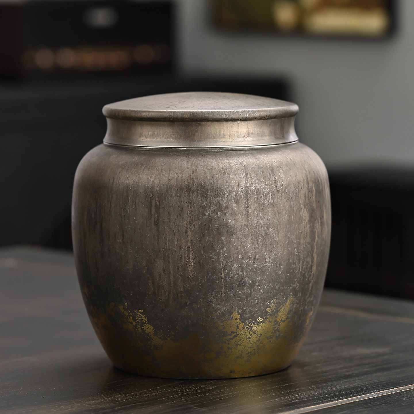 高纯度锡器茶叶罐手工复古锡罐